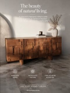 Some pieces are designed.
Others are composed.
Solid oak arranged to create a play of light, shadow, and texture.
Designed and crafted by Interlace.
#InterlaceByFariha #credenza #sideboard #woodfurniture #furnituredesign